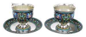 Tea set with Magnolia finish for 2 persons